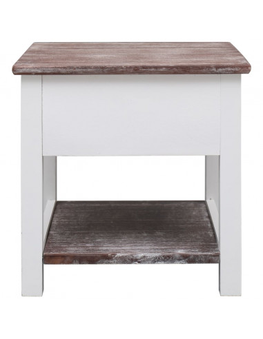 Tavolino Laterale Marrone 40x40x40 cm in Legno di Paulownia