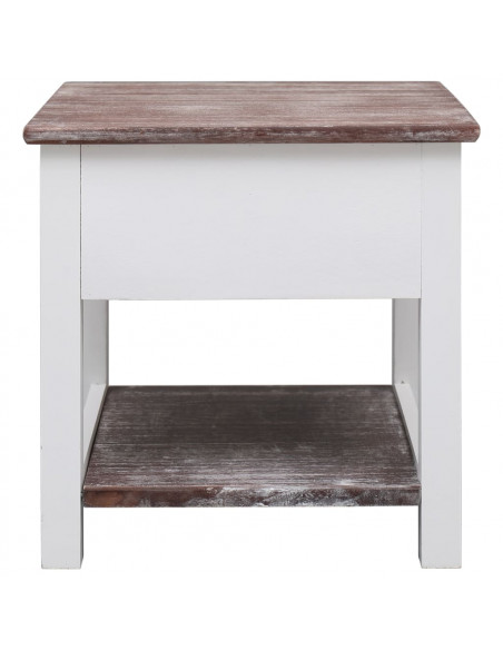 Tavolino Laterale Marrone 40x40x40 cm in Legno di Paulownia