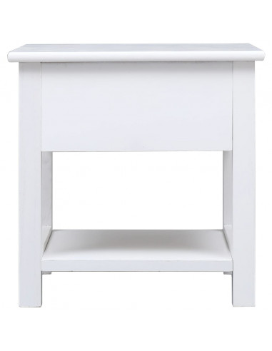 Tavolino Laterale Bianco 40x40x40 cm in Legno di Paulownia