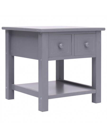 Tavolino Laterale Grigio 40x40x40 cm in Legno di Paulownia