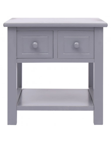 Tavolino Laterale Grigio 40x40x40 cm in Legno di Paulownia
