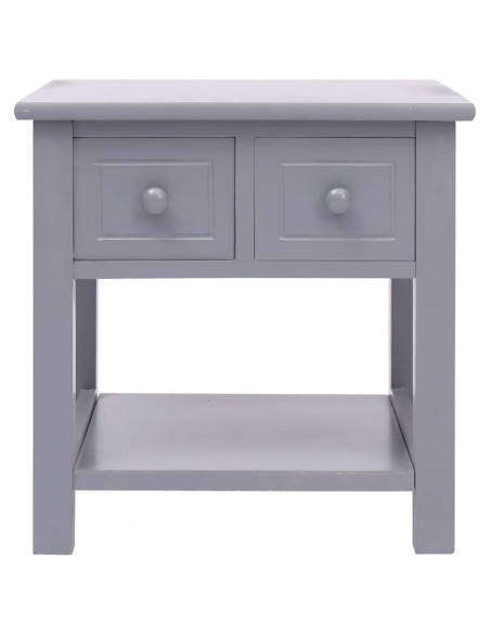 Tavolino Laterale Grigio 40x40x40 cm in Legno di Paulownia