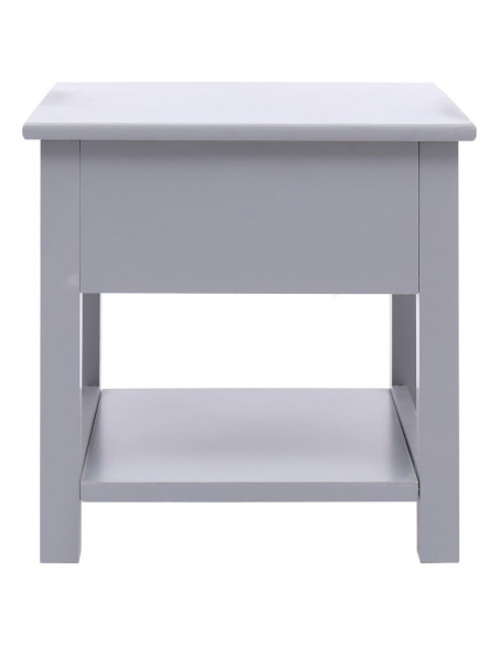 Tavolino Laterale Grigio 40x40x40 cm in Legno di Paulownia