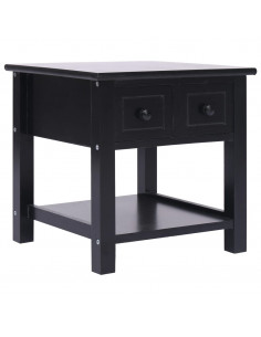 Tavolino Laterale Nero 40x40x40 cm in Legno di Paulownia 2