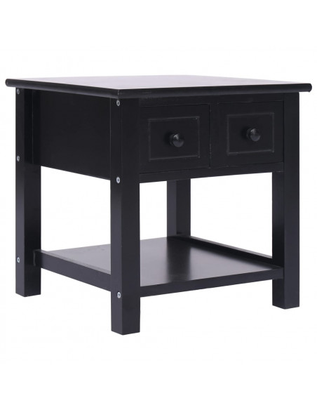 Tavolino Laterale Nero 40x40x40 cm in Legno di Paulownia