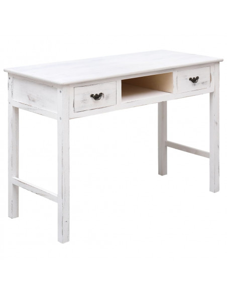 Tavolo Consolle Bianco Anticato 110x45x76 cm in Legno