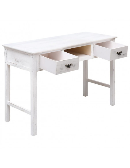 Tavolo Consolle Bianco Anticato 110x45x76 cm in Legno