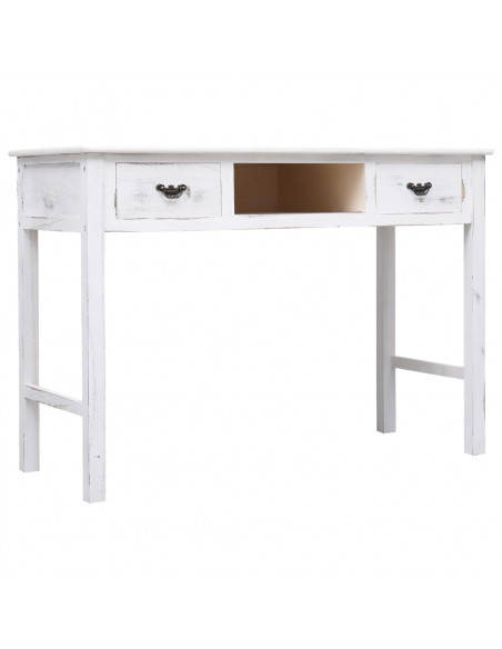 Tavolo Consolle Bianco Anticato 110x45x76 cm in Legno