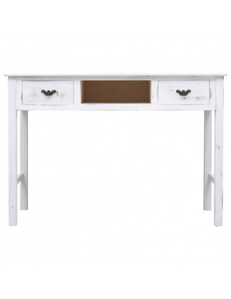 Tavolo Consolle Bianco Anticato 110x45x76 cm in Legno