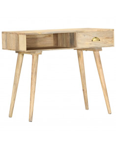 Tavolo Consolle 90x45x75 cm in Legno Massello di Mango 2