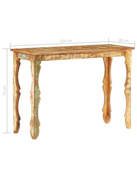Tavolo Consolle 110x40x76 cm in Legno Massello di Recupero