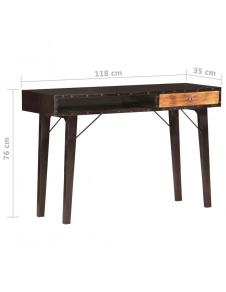 Tavolo Consolle 118x35x76 cm in Legno Massello di Recupero