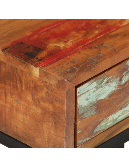 Tavolino Laterale a Forma di U 45x30x61 cm in Legno di Recupero