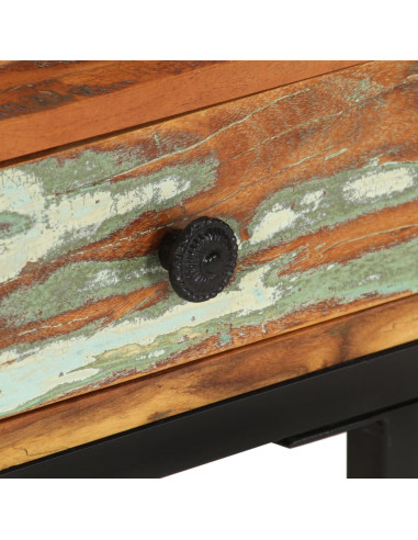 Tavolino Laterale a Forma di U 45x30x61 cm in Legno di Recupero