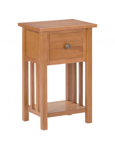 Tavolino Portariviste con Cassetto 35x27x55 cm Legno di Rovere