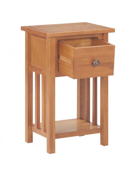 Tavolino Portariviste con Cassetto 35x27x55 cm Legno di Rovere
