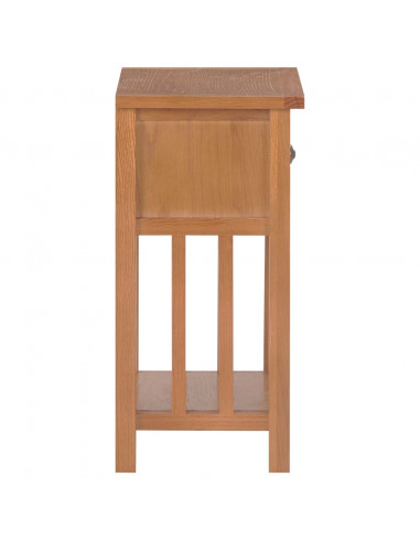 Tavolino Portariviste con Cassetto 35x27x55 cm Legno di Rovere