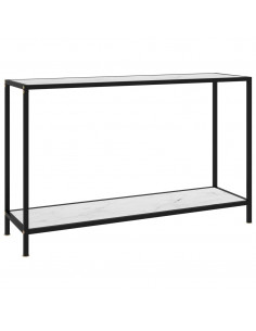 Tavolo Consolle Bianco 120x35x75 cm in Vetro Temperato 2