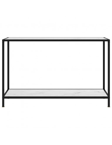 Tavolo Consolle Bianco 120x35x75 cm in Vetro Temperato