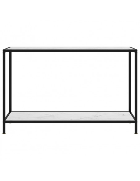 Tavolo Consolle Bianco 120x35x75 cm in Vetro Temperato