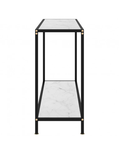 Tavolo Consolle Bianco 120x35x75 cm in Vetro Temperato