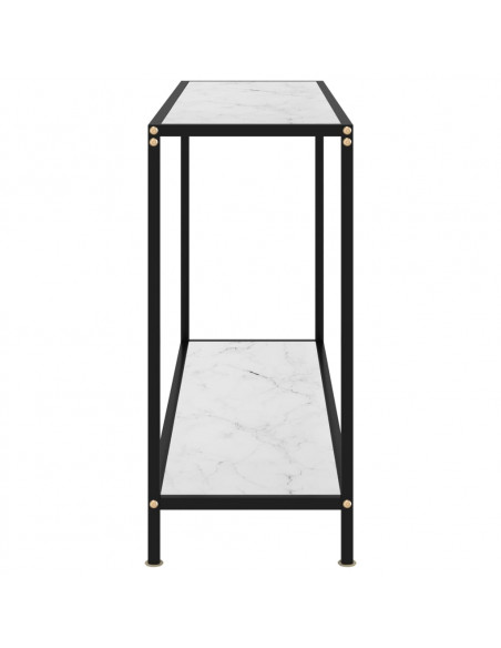 Tavolo Consolle Bianco 120x35x75 cm in Vetro Temperato