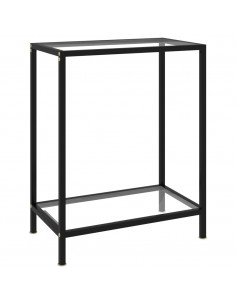 Tavolo Consolle Trasparente 60x35x75 cm in Vetro Temperato 2