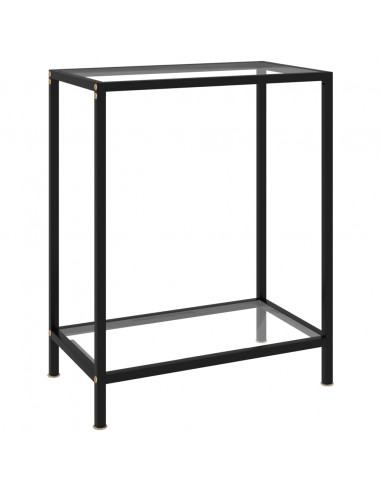 Tavolo Consolle Trasparente 60x35x75 cm in Vetro Temperato