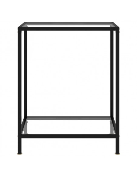 Tavolo Consolle Trasparente 60x35x75 cm in Vetro Temperato