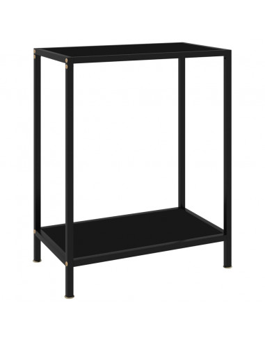 Tavolo Consolle Nero 60x35x75 cm in Vetro Temperato