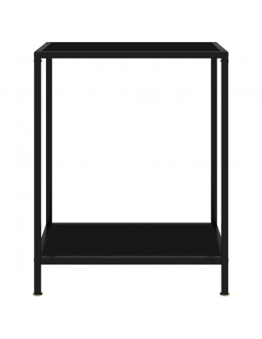 Tavolo Consolle Nero 60x35x75 cm in Vetro Temperato