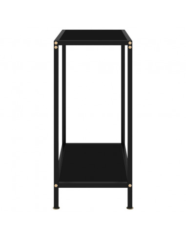 Tavolo Consolle Nero 60x35x75 cm in Vetro Temperato