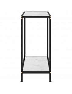 Tavolo Consolle Bianco 60x35x75 cm in Vetro Temperato 2
