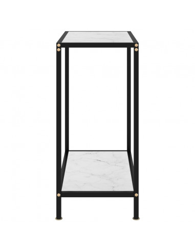 Tavolo Consolle Bianco 60x35x75 cm in Vetro Temperato