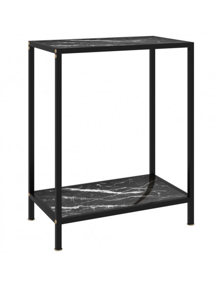 Tavolo Consolle Nero 60x35x75 cm in Vetro Temperato