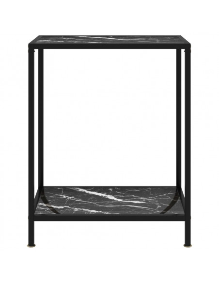 Tavolo Consolle Nero 60x35x75 cm in Vetro Temperato