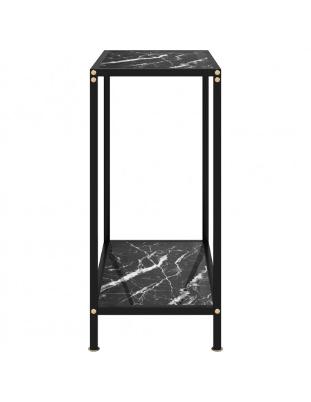 Tavolo Consolle Nero 60x35x75 cm in Vetro Temperato