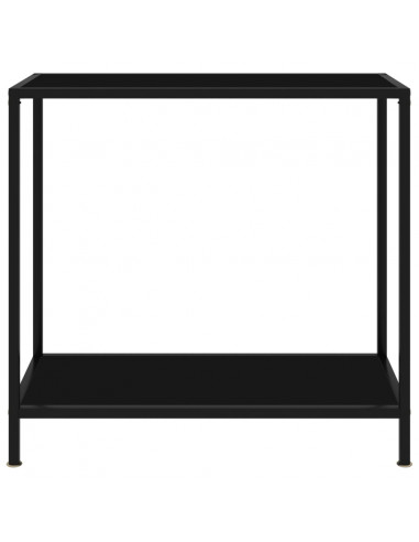 Tavolo Consolle Nero 80x35x75 cm in Vetro Temperato