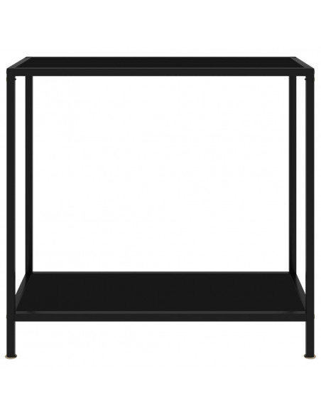 Tavolo Consolle Nero 80x35x75 cm in Vetro Temperato
