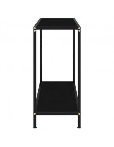 Tavolo Consolle Nero 80x35x75 cm in Vetro Temperato
