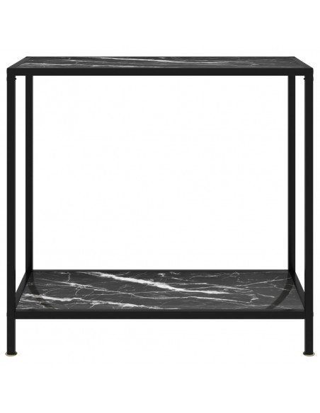 Tavolo Consolle Nero 80x35x75 cm in Vetro Temperato