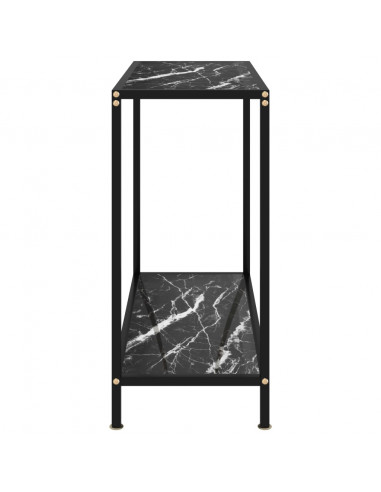Tavolo Consolle Nero 80x35x75 cm in Vetro Temperato