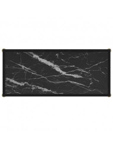 Tavolo Consolle Nero 80x35x75 cm in Vetro Temperato