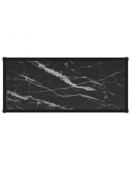 Tavolo Consolle Nero 80x35x75 cm in Vetro Temperato