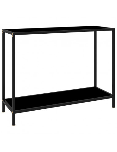 Tavolo Consolle Nero 100x35x75 cm in Vetro Temperato