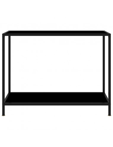 Tavolo Consolle Nero 100x35x75 cm in Vetro Temperato