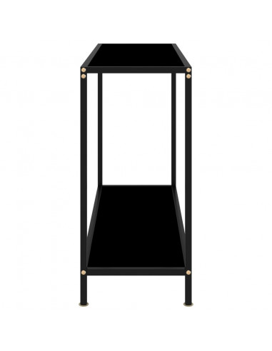 Tavolo Consolle Nero 100x35x75 cm in Vetro Temperato