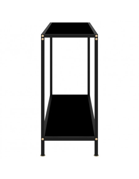 Tavolo Consolle Nero 100x35x75 cm in Vetro Temperato