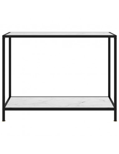 Tavolo Consolle Bianco 100x35x75 cm in Vetro Temperato
