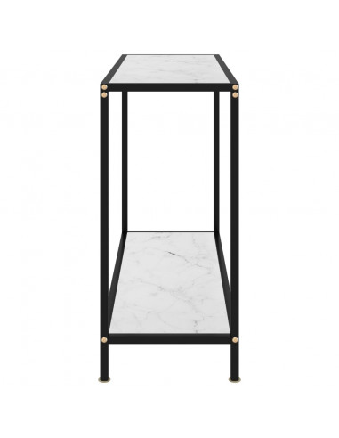 Tavolo Consolle Bianco 100x35x75 cm in Vetro Temperato